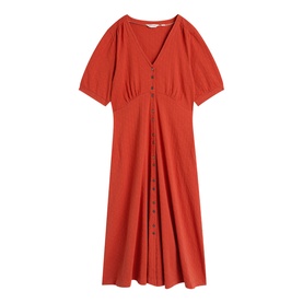 Megan Button Front Flared Dress