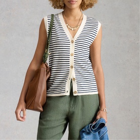 Nova Striped Button Front Top