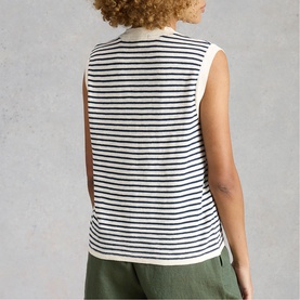 Nova Striped Button Front Top