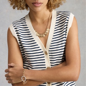 Nova Striped Button Front Top