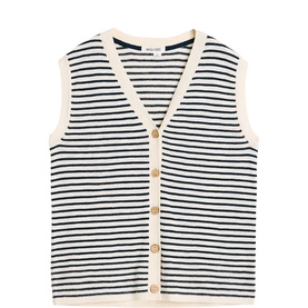 Nova Striped Button Front Top