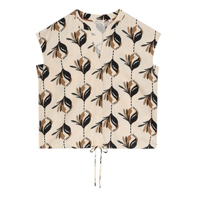 Nicole Printed Drawstring Blouse