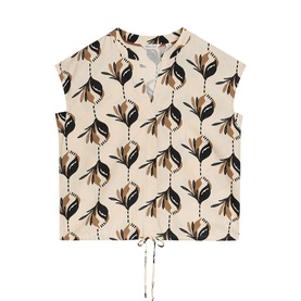 Nicole Printed Drawstring Blouse