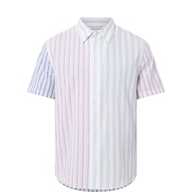 Colour-Blocked Striped Shirt