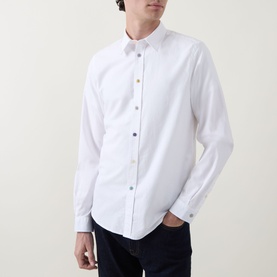 Contrast Button Tailored Fit Shirt