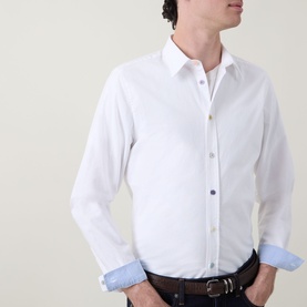 Contrast Button Tailored Fit Shirt