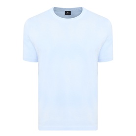Paul Smith Logo Faded T-Shirt in blue, crew neck, short sleeves, straight hem with embroidered logo detail, 100% cotton