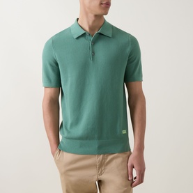 Textured Knit Polo Shirt