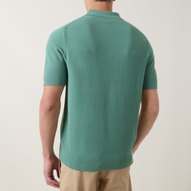 Textured Knit Polo Shirt