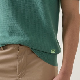 Textured Knit Polo Shirt