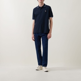 Zebra Logo Tipped Polo Shirt