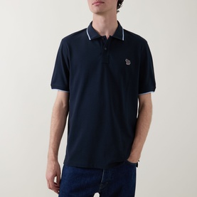 Zebra Logo Tipped Polo Shirt