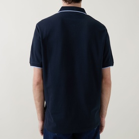 Zebra Logo Tipped Polo Shirt