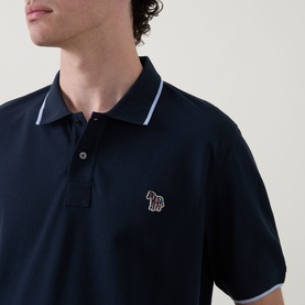 Zebra Logo Tipped Polo Shirt