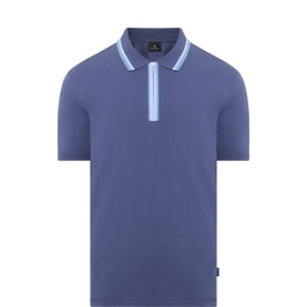 Tipped Zip-Up Polo Shirt