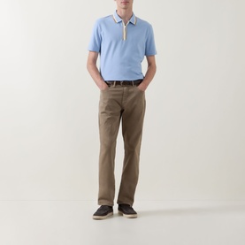 Stripe Half-Zip Polo Shirt