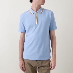 Stripe Half-Zip Polo Shirt