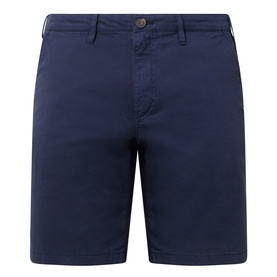 Paul Smith Regular Fit Twill Chino Shorts in blue, mid-rise with belt loops, button fastening and side pockets