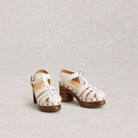 Phoebe Fisherman Clog Block Heels
