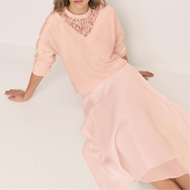Lace Insert Sweatshirt