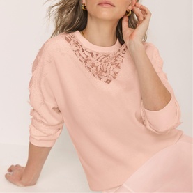 Lace Insert Sweatshirt