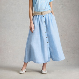 Riley Button Front Flared Skirt