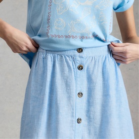 Riley Button Front Flared Skirt