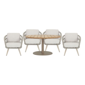 Lainey Garden Dining Set Teak Natural Royal Stone