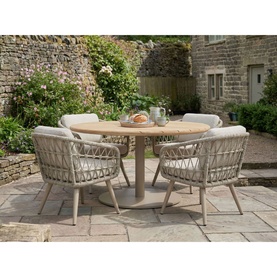 Lainey Garden Dining Set Teak Natural Royal Stone
