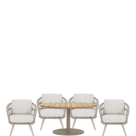 Lainey Garden Dining Set Teak Natural Royal Stone