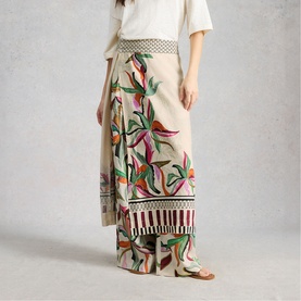 Sasha Floral Linen Wide Leg Trousers