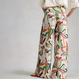 Sasha Floral Linen Wide Leg Trousers