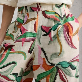 Sasha Floral Linen Wide Leg Trousers