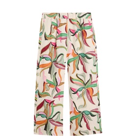 Sasha Floral Linen Wide Leg Trousers