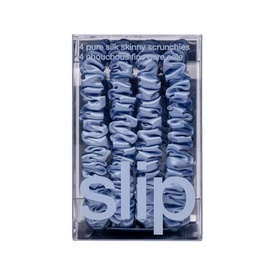 Pure Silk Skinny Scrunchies - Cornflower