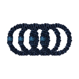 Pure Silk Skinny Scrunchies - Navy