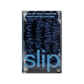 Pure Silk Skinny Scrunchies - Navy