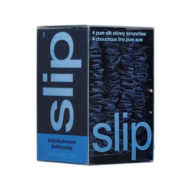 Pure Silk Skinny Scrunchies - Navy