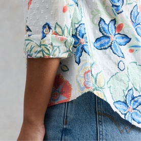 Sophie Floral Square Embroidery Shirt