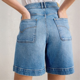 Tia Pocket Stitch Denim Shorts