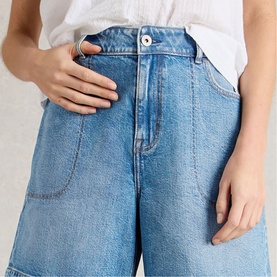 Tia Pocket Stitch Denim Shorts