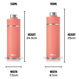 Thirsti 530ml Travel Bottle Coral
