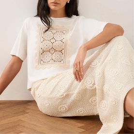 Crochet Panel T-Shirt