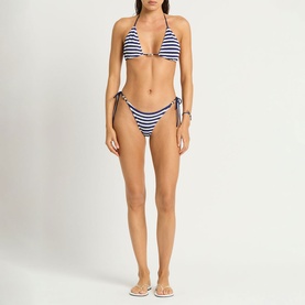 Ingrid Beaded Striped Bikini Top