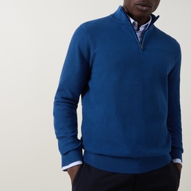 Textured Half Zip Sweater