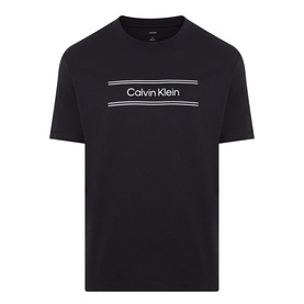 Calvin Klein 20S SPW Graphic Logo T-Shirt in Black, crew neck, short sleeves, contrast logo lettering across chest