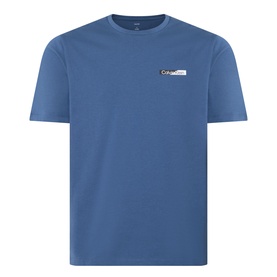Calvin Klein 30S Graphic Logo T-Shirt in Dark Denim, crew neck, short sleeves, chest logo detail, 100% cotton