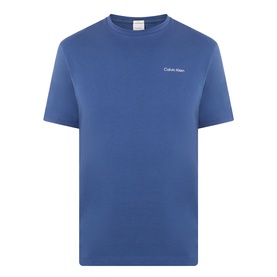 Calvin Klein Micro Logo T-Shirt in Dark Denim, crew neck, short sleeves, micro logo chest print, straight hem, 100% cotton
