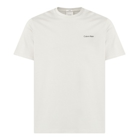Calvin Klein Micro Logo T-Shirt in Moonstruck, crew neck with short sleeves, small chest logo, straight hem, smooth cotton finish