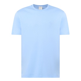Calvin Klein Monogram Logo T-Shirt in Placid Blue, crew neck, short sleeves, tonal chest logo embroidery, smooth cotton finish